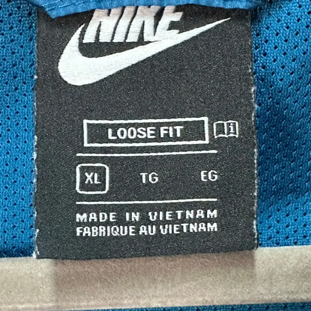 Nike Boy's XL Windrunner Hoodie Jacket Full Zip Blue‎ with Green Swoosh Running